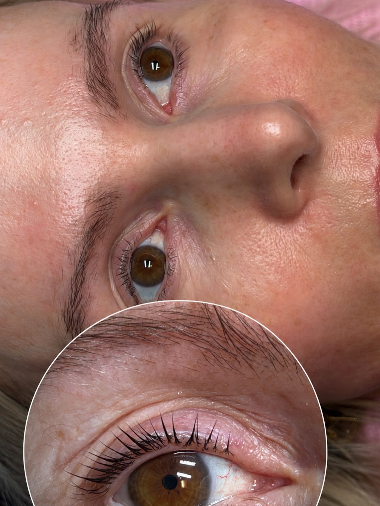 Close-up van natuurlijk gekrulde wimpers na een Lash Lift bij The Beauty Room by Nadine
