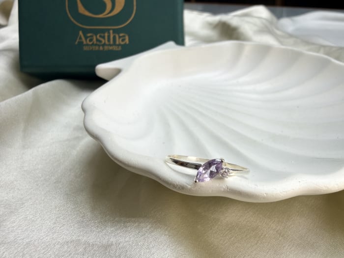 amethyst marquise ring