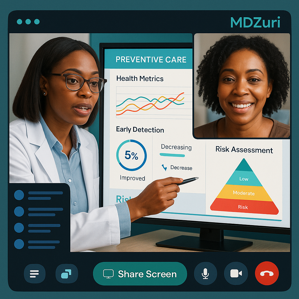 Doctor reviewing preventive care results with a patient