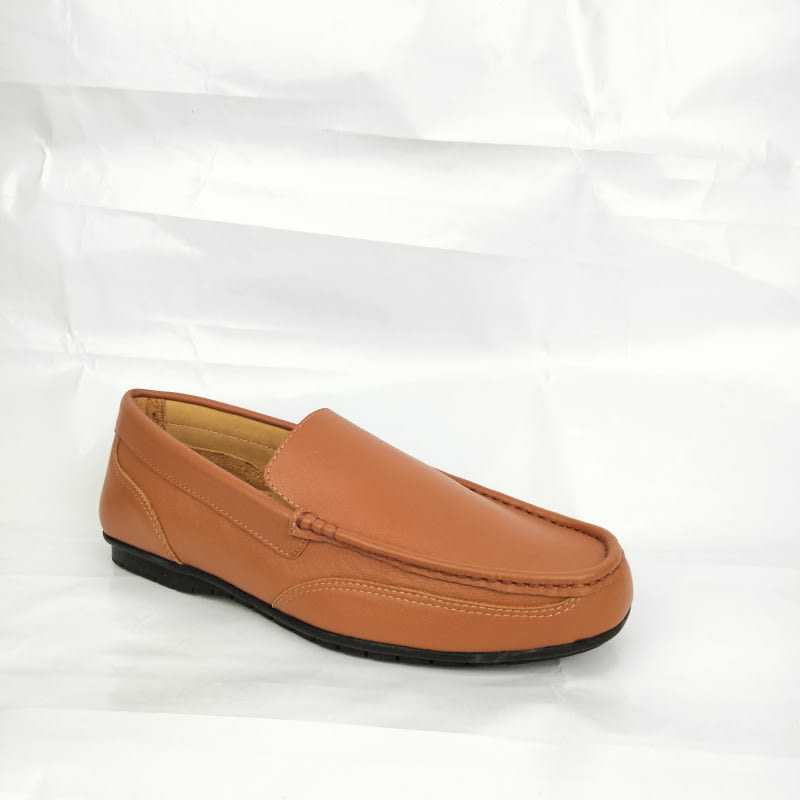 Aurora Men's Genuine Leather Driving Moccasin – Tan Slip-On Casual Loafer — image 1