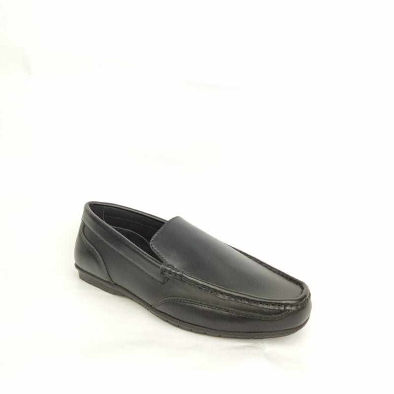 Aurora Men's Genuine Leather Driving Moccasin – Black Slip-On Casual Loafer — image 1