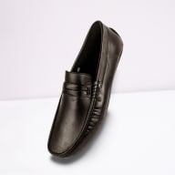 Aurora Men's Premium Leather Moccasin Loafer – Black Slip-On Driving Shoe — image 3