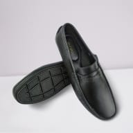 Aurora Men's Premium Leather Moccasin Loafer – Black Slip-On Driving Shoe — image 5