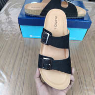 Aurora Men’s Black Suede Cork Sandals – Adjustable Double Buckle Comfort Footbed — image 4