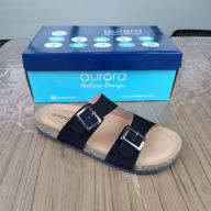 Aurora Men’s Black Suede Cork Sandals – Adjustable Double Buckle Comfort Footbed — image 5