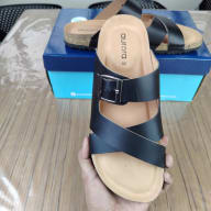 Aurora Men’s Black Suede Leather Cork Sandals – Adjustable Buckle Comfort Footbed — image 4
