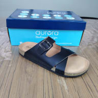 Aurora Men’s Black Suede Leather Cork Sandals – Adjustable Buckle Comfort Footbed — image 5