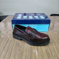 Aurora Men’s Premium Textured Leather Loafers Maroon – Luxury Chunky Sole Shoes — image 5