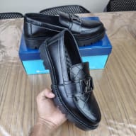 Aurora Men’s Premium Textured Leather Loafers Black – Luxury Chunky Sole Shoes — image 2