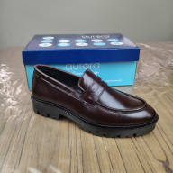 Aurora Men's Premium Leather Penny Loafer – Dark Chocolate Chunky Sole Loafer — image 2