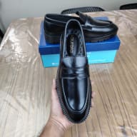 Aurora Men's Premium Leather Penny Loafer – Black Chunky Sole Loafer — image 4