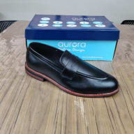 Aurora Men's Handcrafted Cow Leather Penny Loafer – Black Formal Shoe — image 5