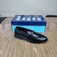 Aurora Men's Handcrafted Cow Leather Horsebit Loafer – Black Formal Shoe — image 5