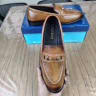 Aurora Men's Handcrafted Cow Leather Horsebit Loafer – Brown Patina Formal Shoe — image 4