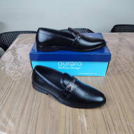Aurora Men's Handcrafted Cow Leather Buckle Loafer – Black Formal Shoe — image 3