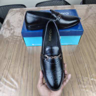 Aurora Men's Handcrafted Cow Leather Buckle Loafer – Black Formal Shoe — image 4