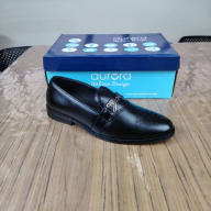 Aurora Men's Handcrafted Cow Leather Buckle Loafer – Black Formal Shoe — image 5