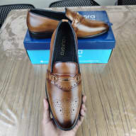 Aurora Men's Handcrafted Cow Leather Buckle Loafer – Brown Patina Formal Shoe — image 3