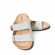 Aurora Men's Stylish Grey Suede Footbed Sandals – Premium Cork Sole Slides — image 1