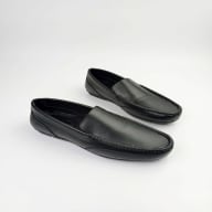 Aurora Men's Genuine Leather Driving Moccasin – Matte Black Slip-On Loafer — image 1