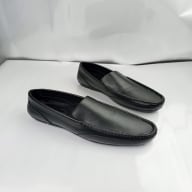 Aurora Men's Genuine Leather Driving Moccasin – Matte Black Slip-On Loafer — image 2