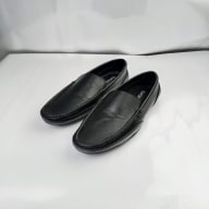 Aurora Men's Genuine Leather Driving Moccasin – Matte Black Slip-On Loafer — image 3