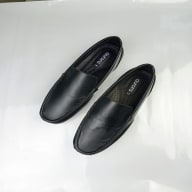 Aurora Men's Genuine Leather Driving Moccasin – Matte Black Slip-On Loafer — image 4