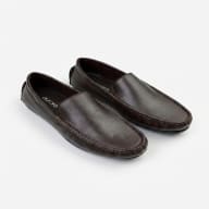 Aurora Men's Genuine Leather Driving Moccasin – Chocolate Slip-On Loafer — image 1