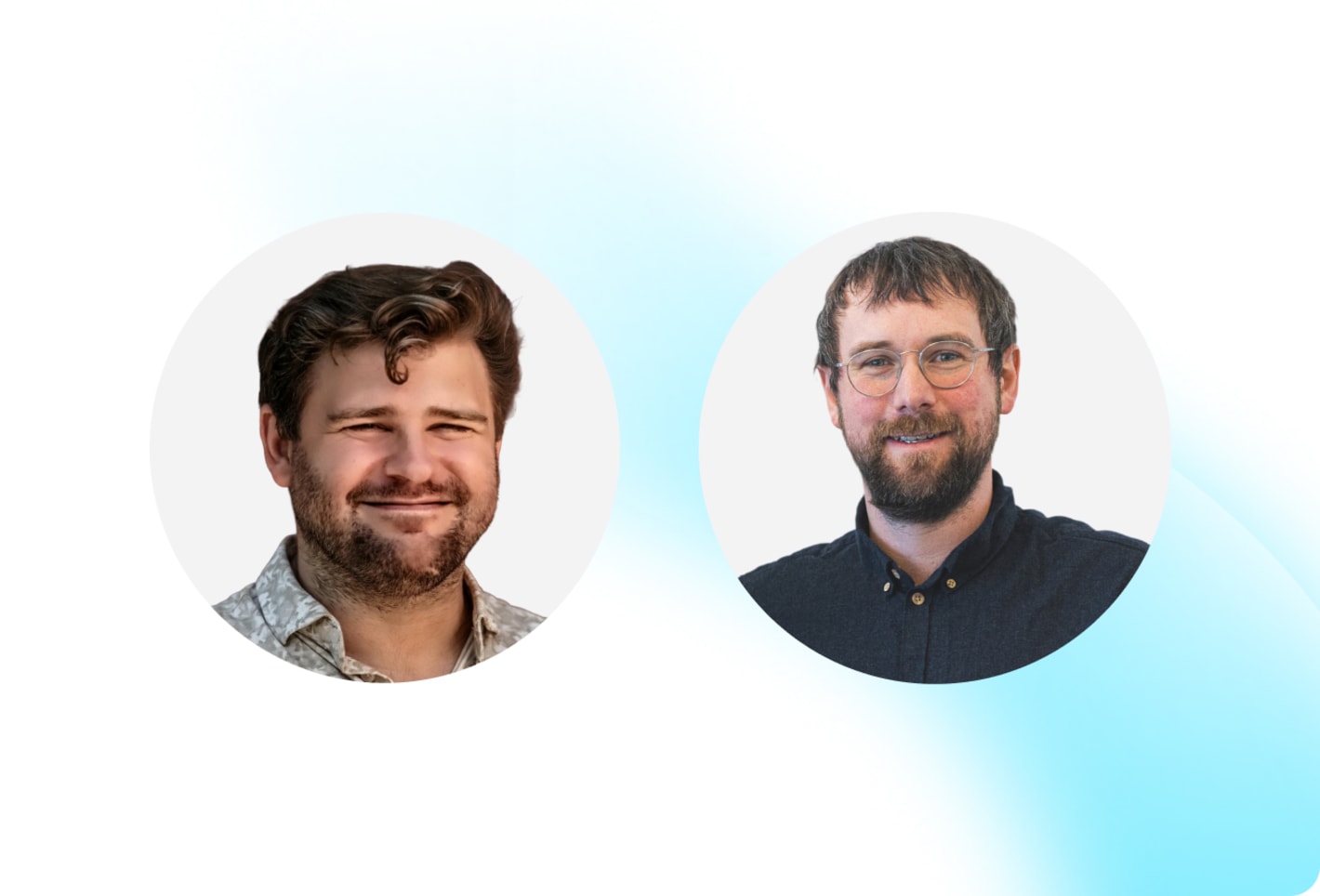 Two Eupry team members shown in circular profile photos on a light blue gradient background