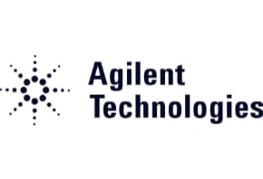 Agilent Technologies logo with dark navy starburst dot pattern icon and bold company name text