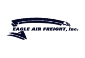 Eagle Air Freight Inc. company logo with eagle wing graphic and bold navy blue text