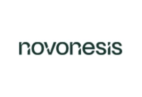 Novonesis company logo in dark green lowercase text on white background