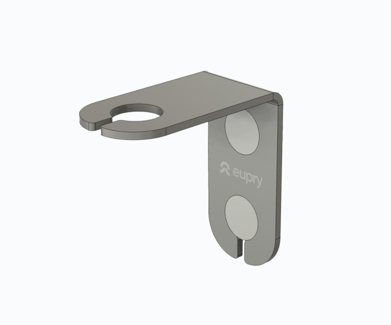 Eupry wall mounting bracket with circular hook slot and dual magnetic attachment points on vertical panel
