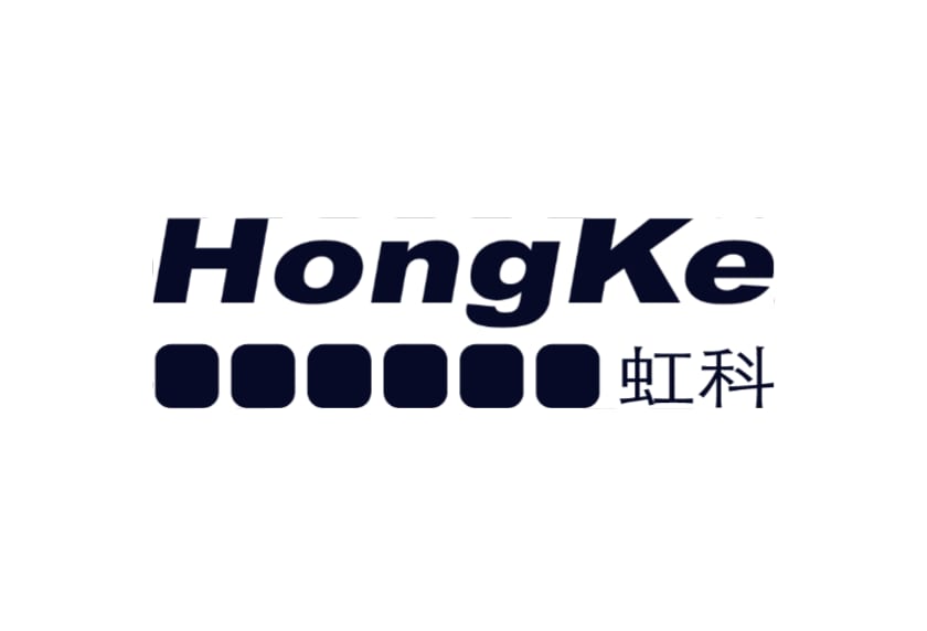 HongKe company logo with bold dark navy text and Chinese characters 虹科 beside decorative square icons