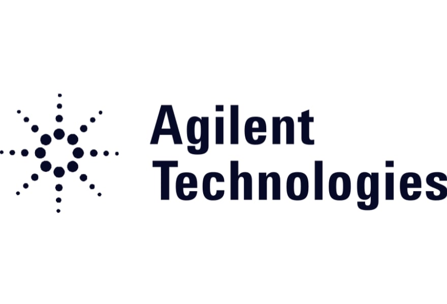 Agilent Technologies logo with dark navy starburst dot pattern icon and bold company name text