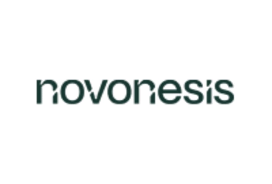 Novonesis company logo in dark green lowercase text on white background