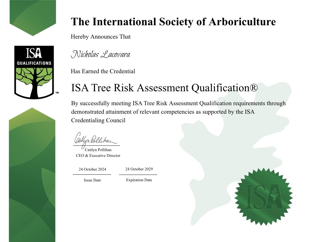 ISA Tree Risk Assessment Qualification certificate