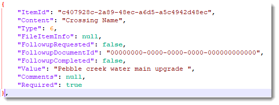 Figure 3: Simple text field JSON Simple text field JSON