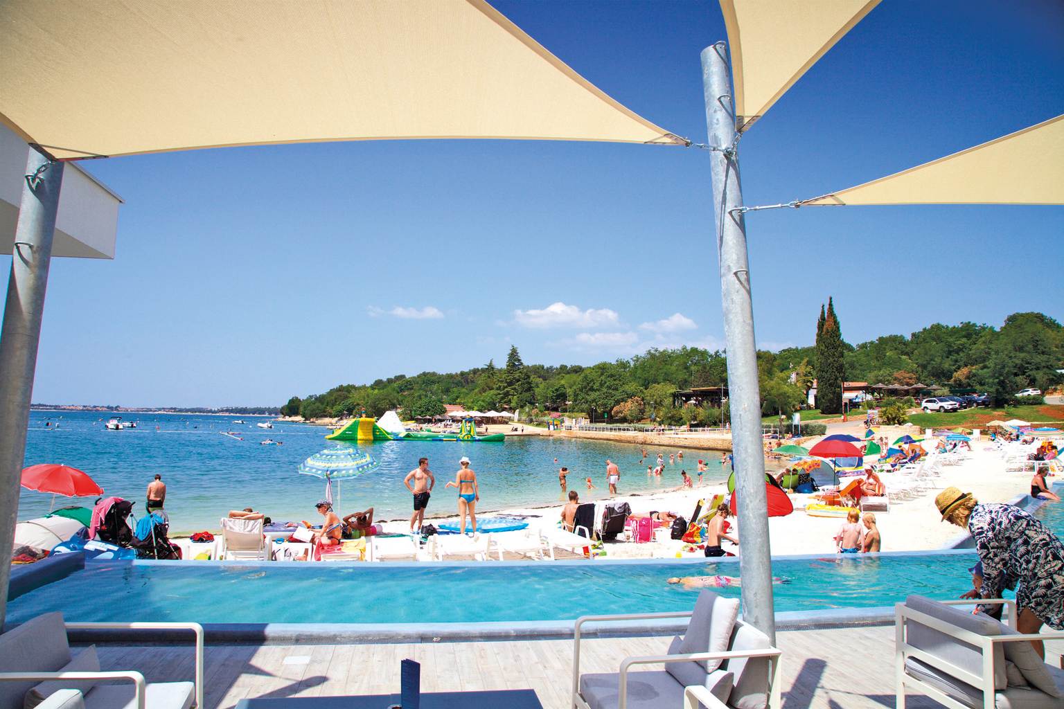 Porec, camp lanterna, campsite, croatia, swimming pool