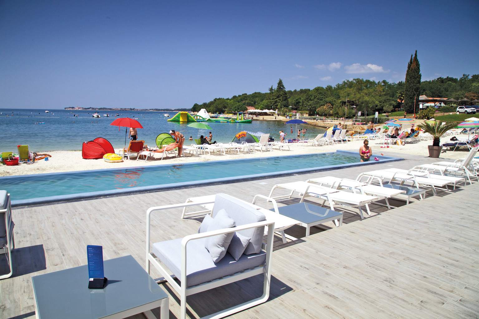 Porec, camp lanterna, campsite, croatia, market, shops