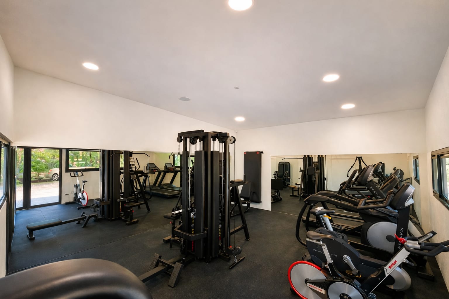 Inside parc gym at Bella Terra campsite, Costa Brava