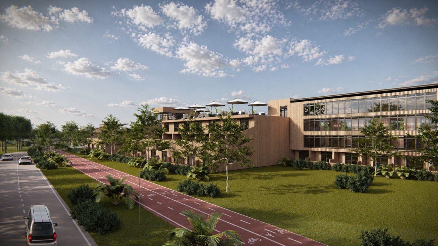 IA103 Delta Open Air Resort hotel building  - generated image