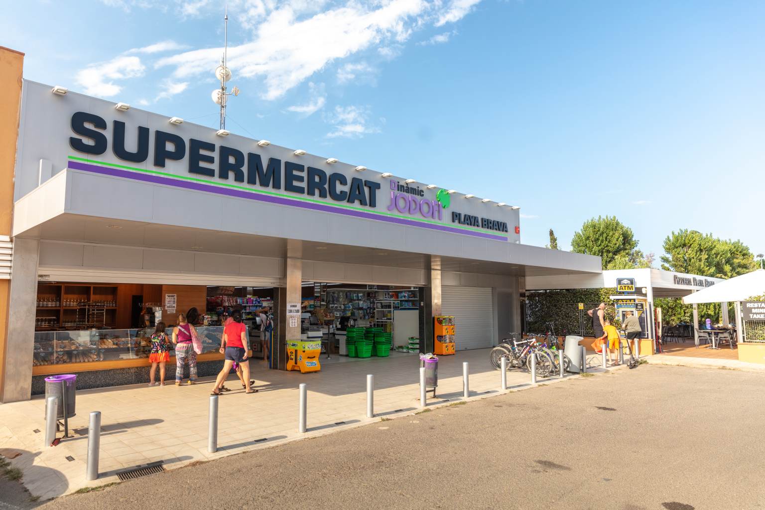 On site supermarket exterior at Playa Brava campsite on the Costa Brava