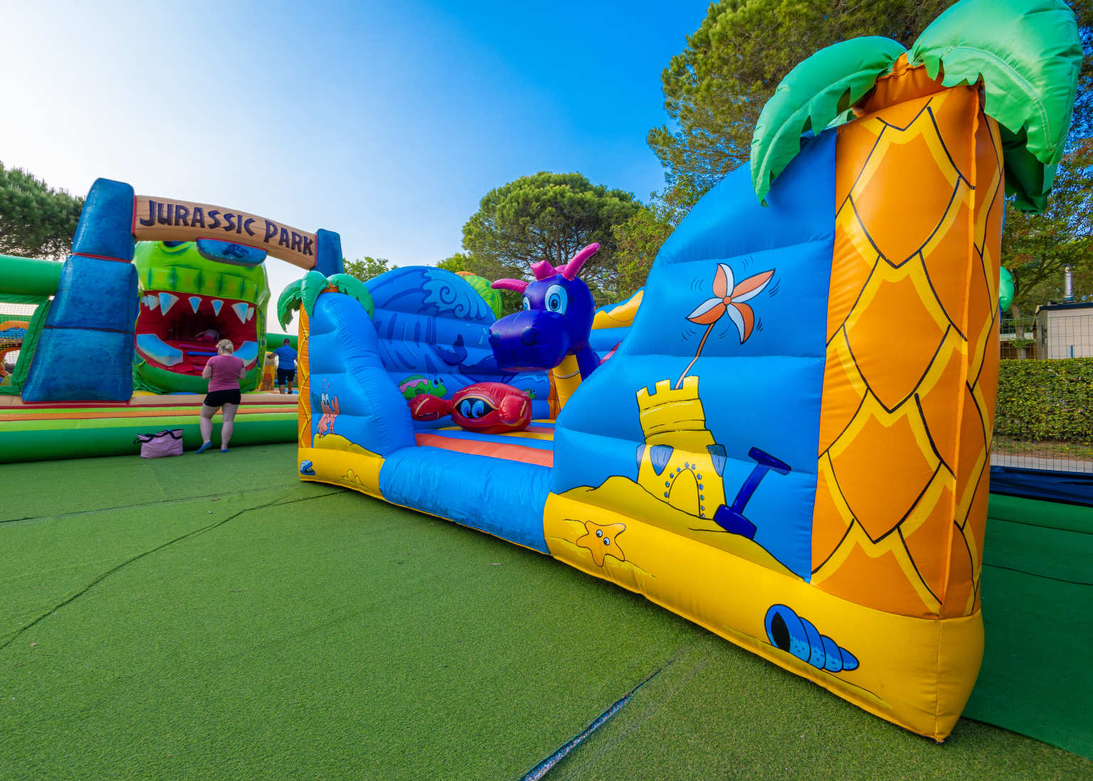 Large inflatables at Happy World Soft Park in Portofelice camping village, near Venice