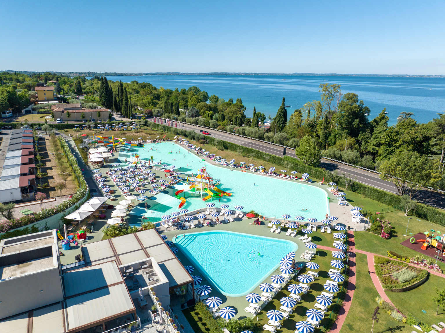 San Vito Cisano, campsite, Lake Garda, swimming pool, waterslide, overview