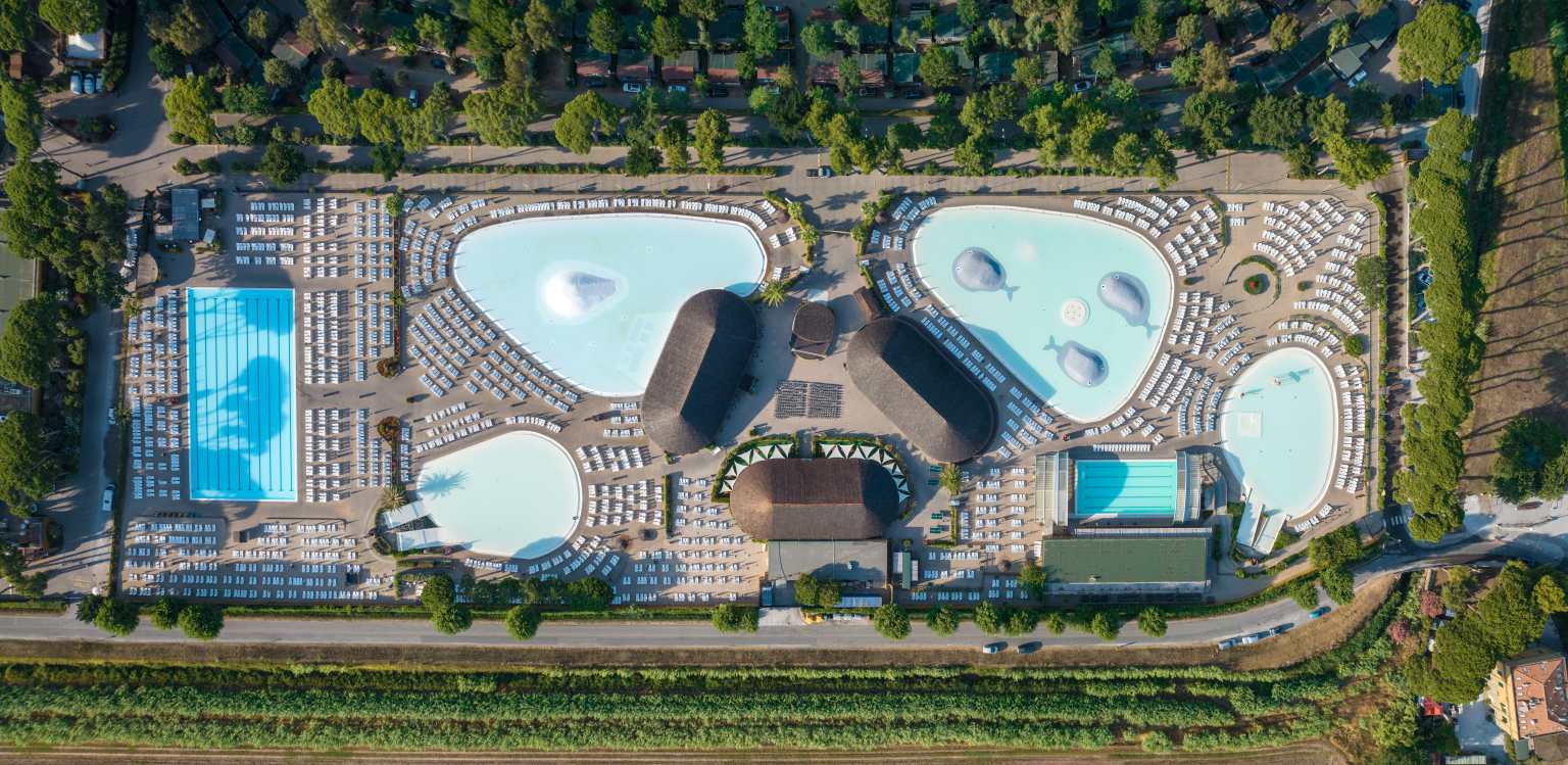 san vincenzo, park albatros, campsite, tuscany, pools, overview