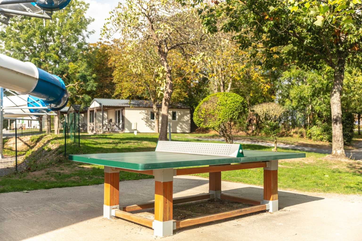 Chateau Lez Eaux, campsite, St Pair-sur-Mer, Normandy, table tennis