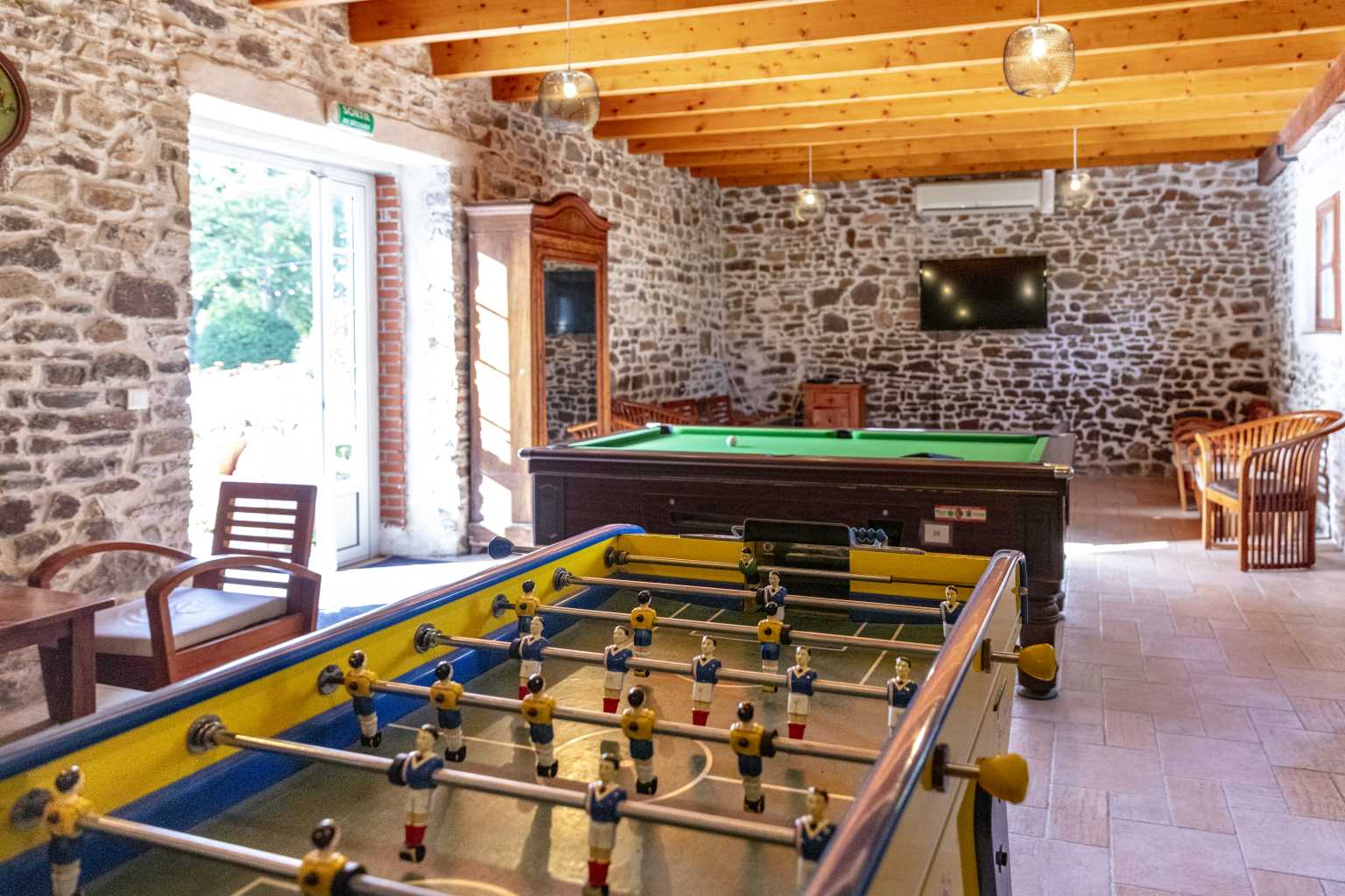 Chateau Lez Eaux, campsite, st pair sur mer, normandy, games room