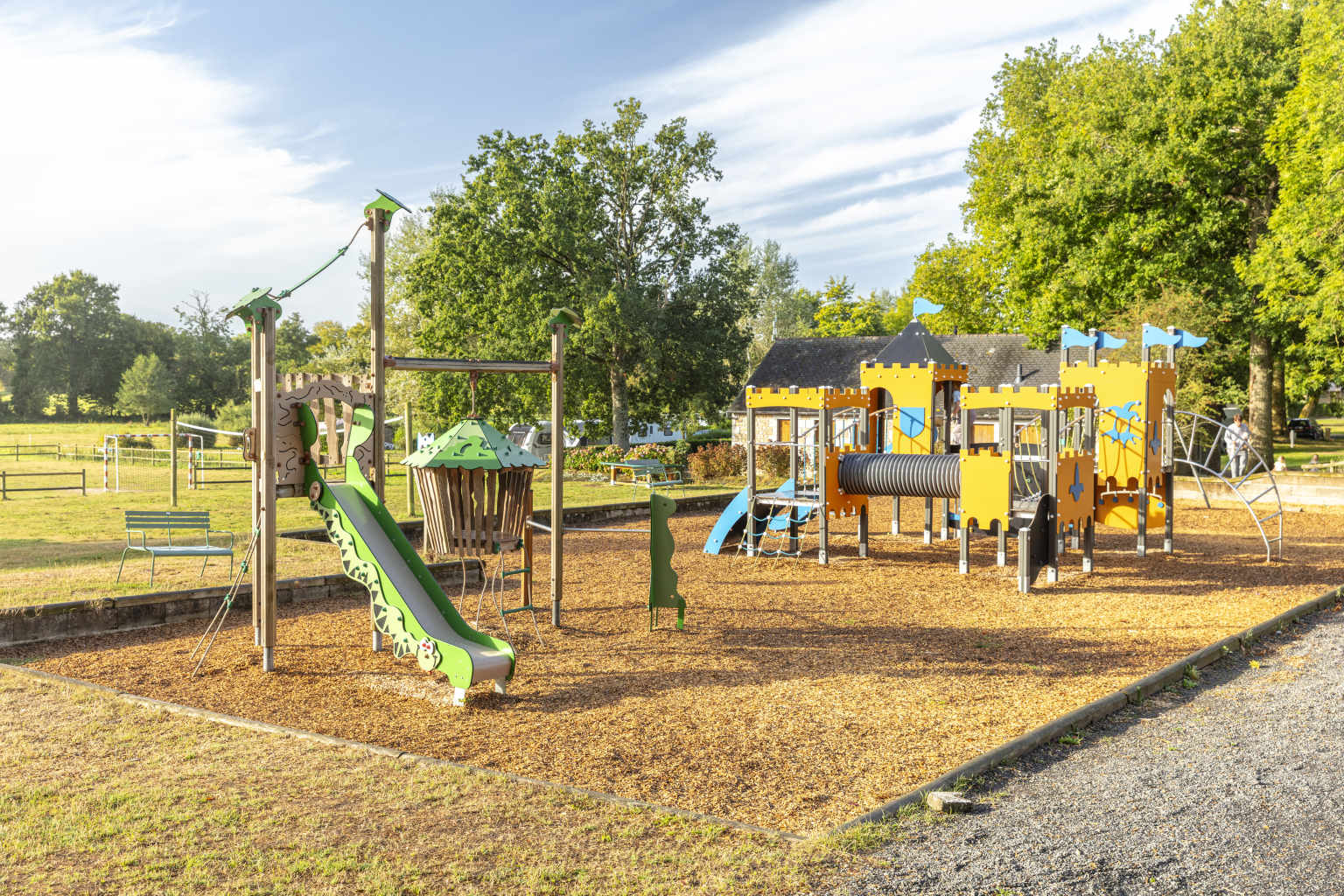 Chateau Lez Eaux, campsite, st pair sur mer, normandy, play area