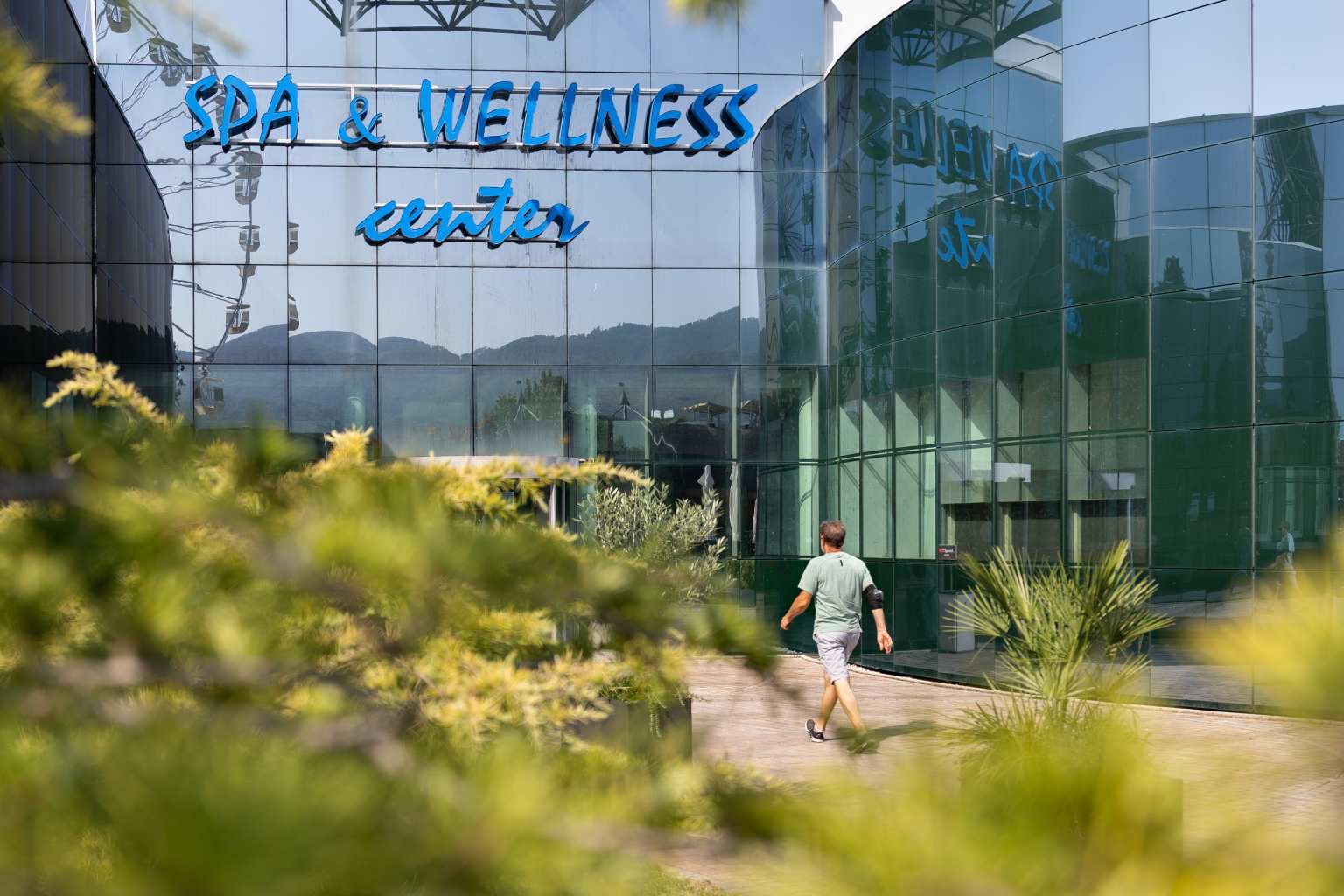 Spa and Wellness centre building entrance at Terme Čatež campsite in Slovenia